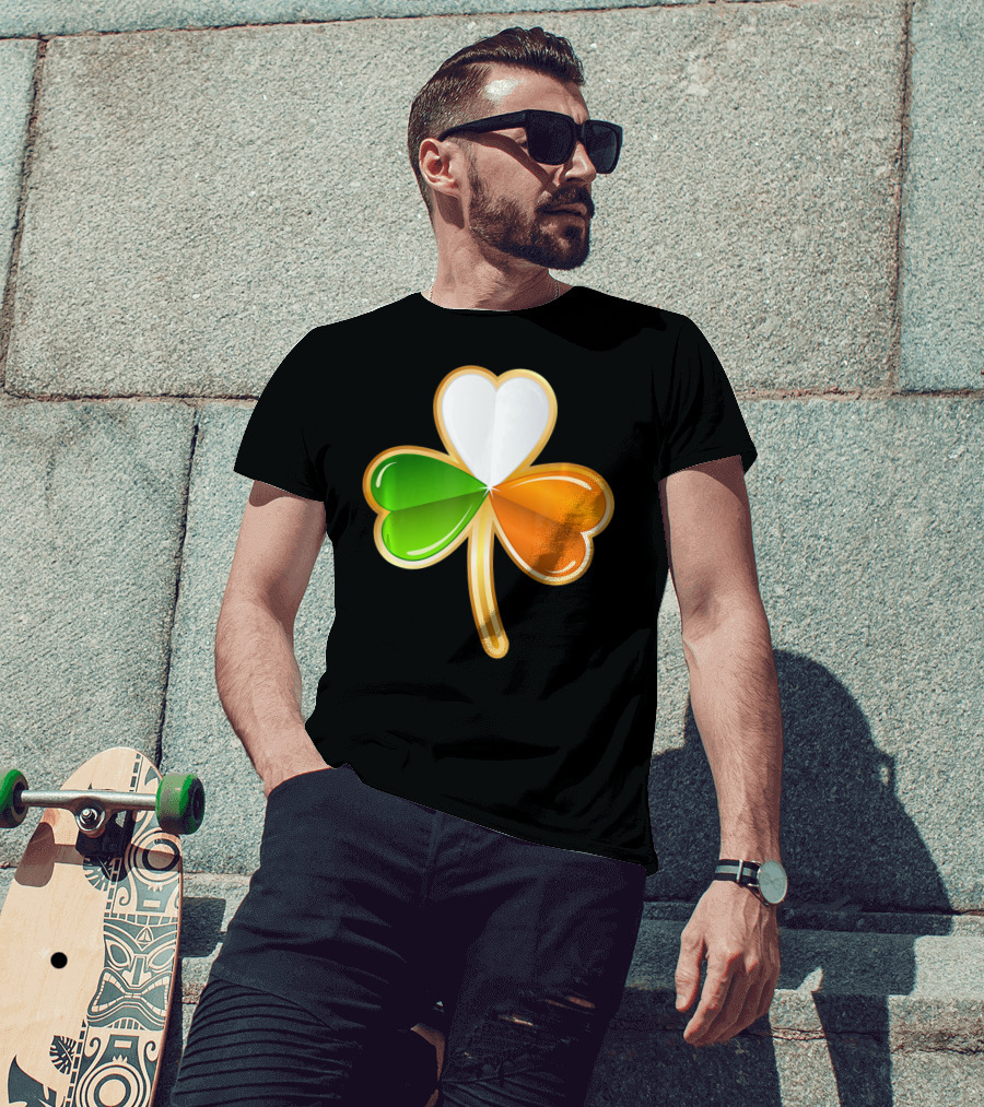 Shamrock Irish Flag Colors Green Tie St Pat T-Shirt