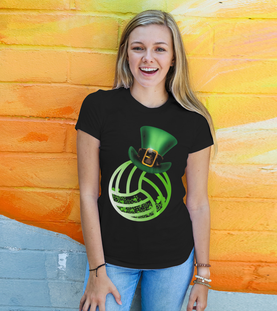 Shamrock Volleyball Leprechaun St Patrick's Green Hat T-Shirt