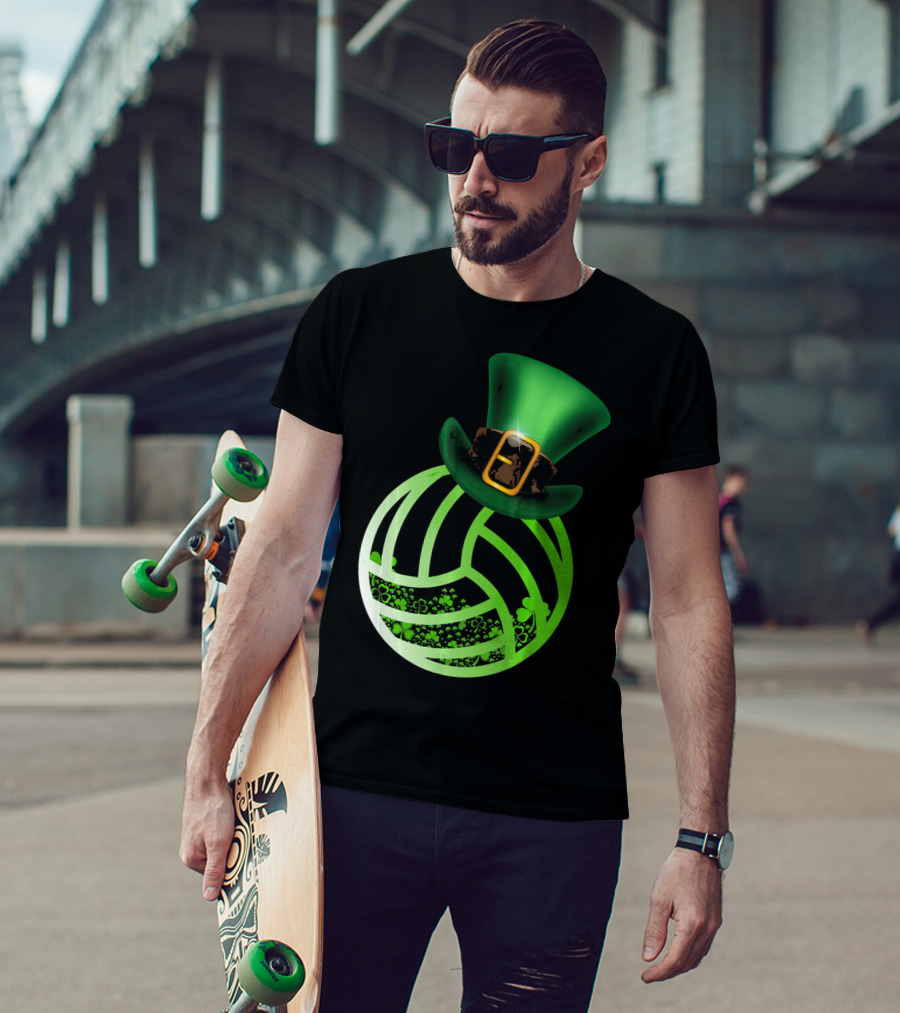Shamrock Volleyball Leprechaun St Patrick's Green Hat T-Shirt
