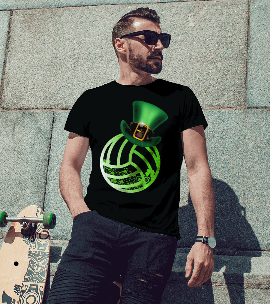 Shamrock Volleyball Leprechaun St Patrick's Green Hat T-Shirt