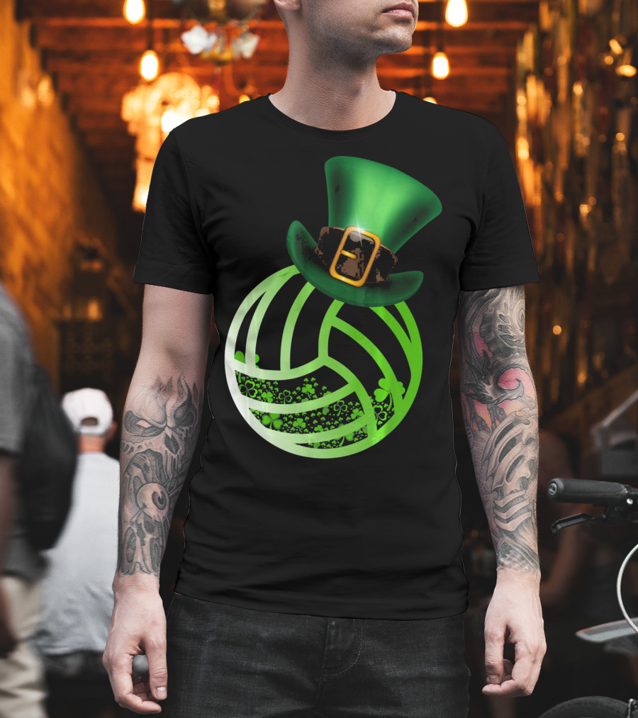 Shamrock Volleyball Leprechaun St Patrick's Green Hat T-Shirt