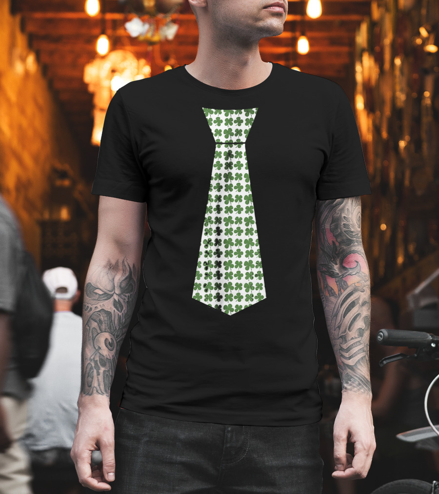 Cute Green Shamrock Necktie For St. Patrick's Day Celebrations T-Shirt