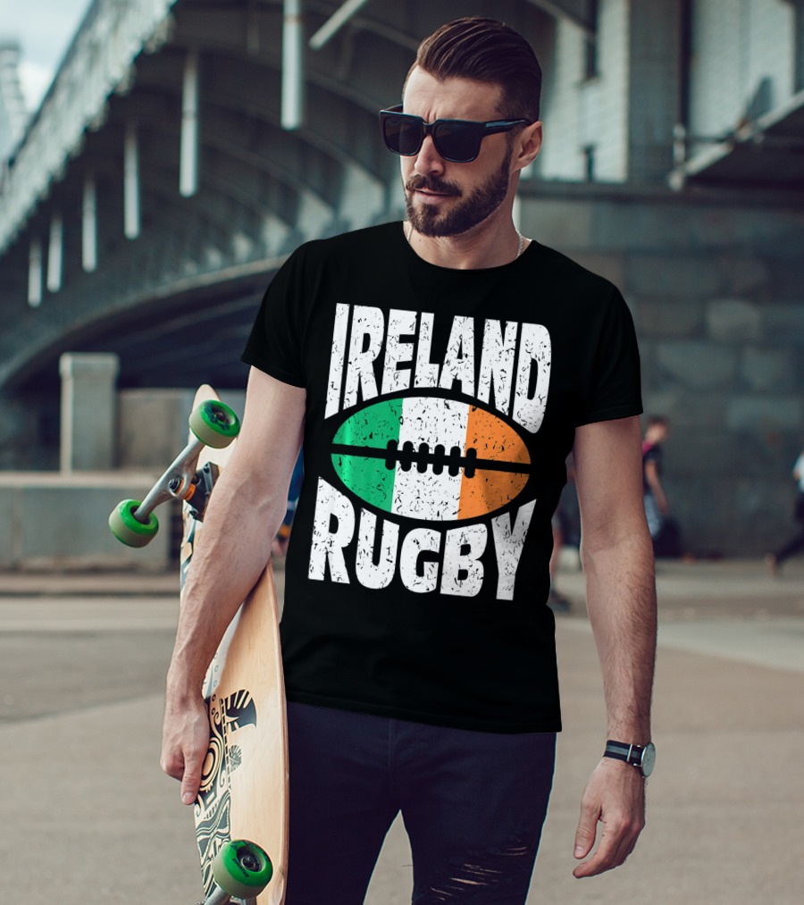 Ireland Rugby Irish Flag Rugby Ball T-Shirt
