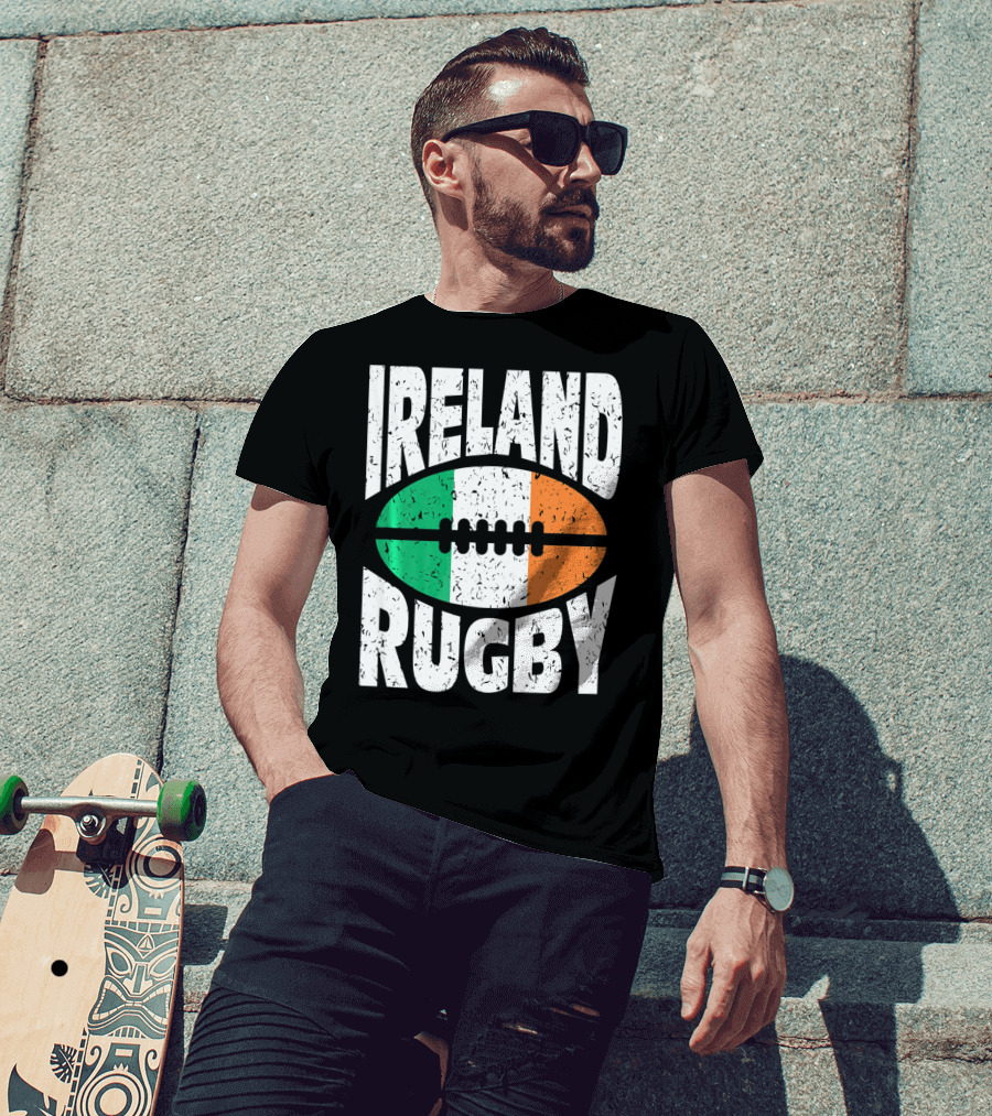 Ireland Rugby Irish Flag Rugby Ball T-Shirt