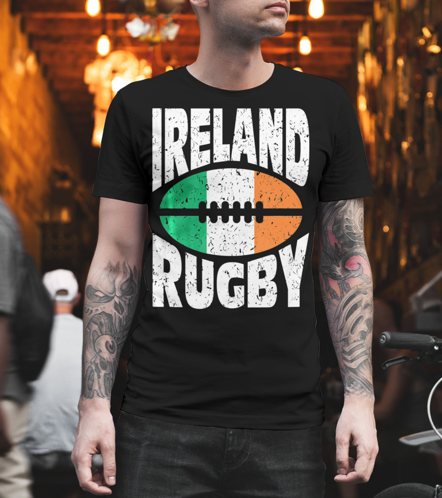 Ireland Rugby Irish Flag Rugby Ball T-Shirt