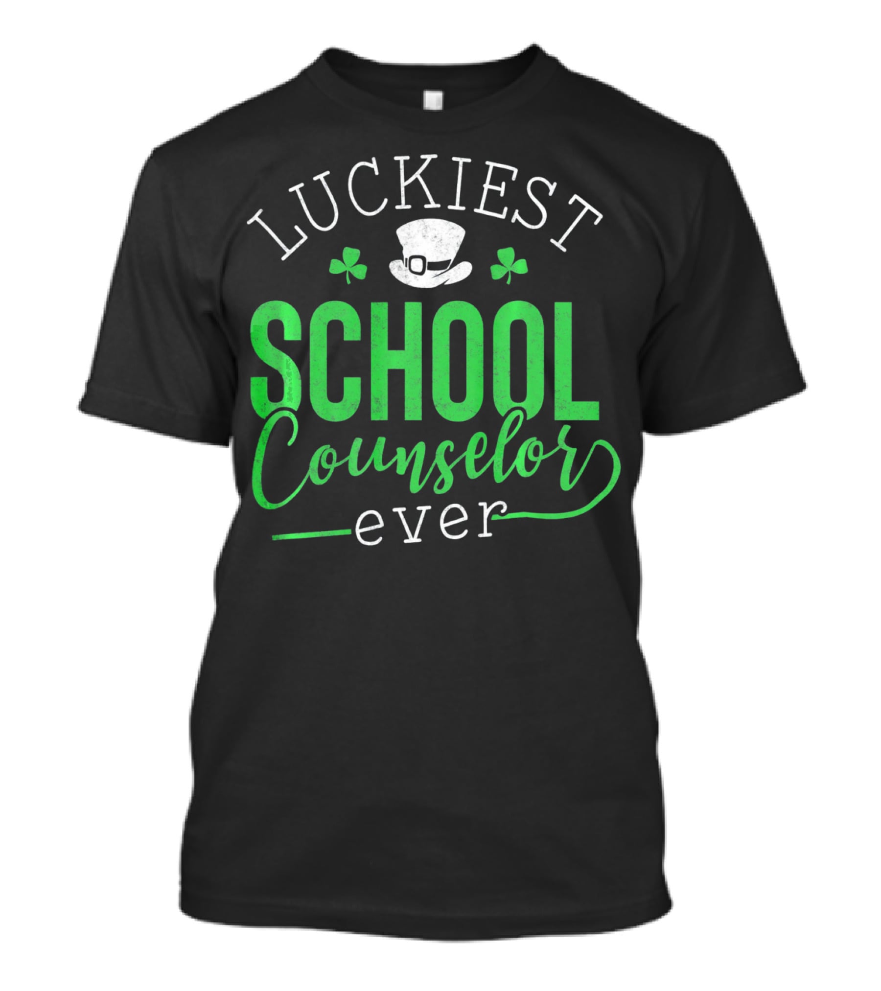 Luckiest School Counselor Ever St Patricks Hat Shamrock T-Shirt