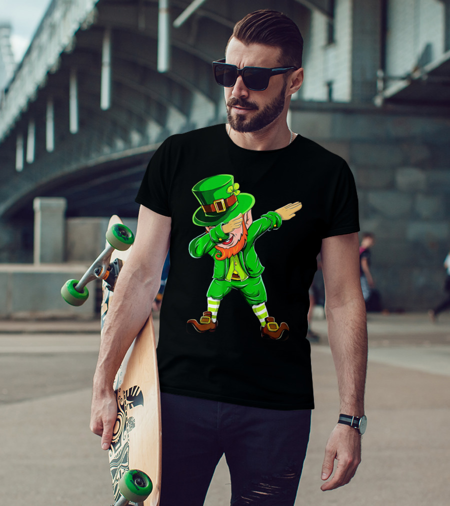 Dabbing Leprechaun Funny St Patrick Day Green Costume Irish Dance T-Shirt