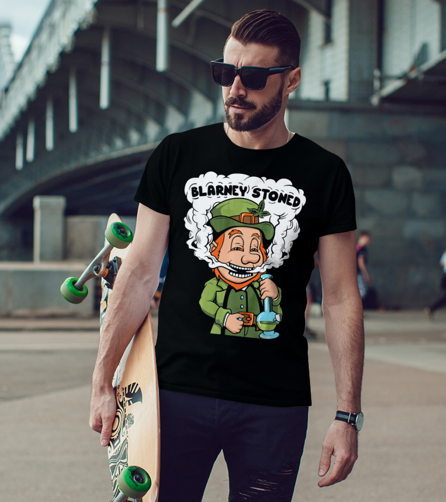 Blarney Stoned Funny Leprechaun Marijuana T-Shirt