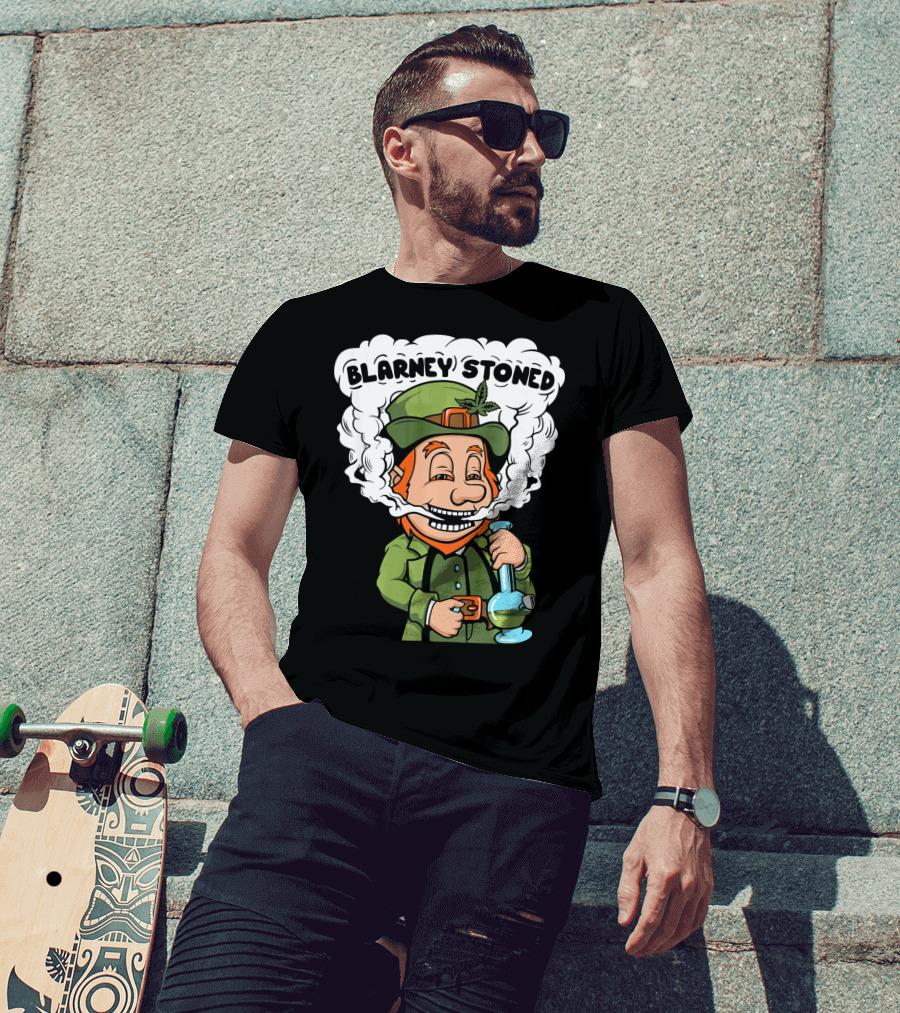 Blarney Stoned Funny Leprechaun Marijuana T-Shirt
