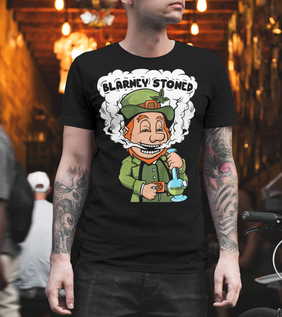 Blarney Stoned Funny Leprechaun Marijuana T-Shirt