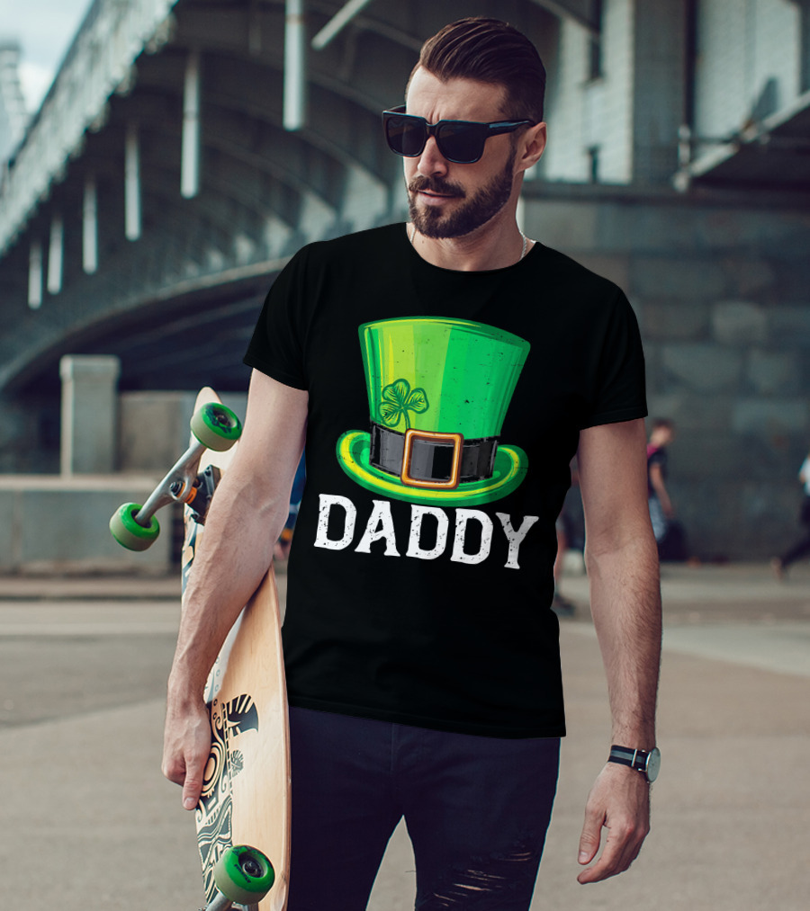 Daddy Leprechaun Hat Shamrock Matching Family T-Shirt