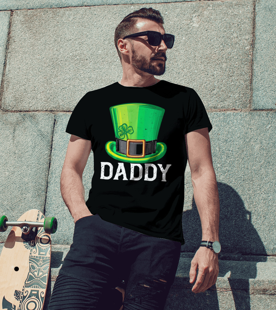 Daddy Leprechaun Hat Shamrock Matching Family T-Shirt
