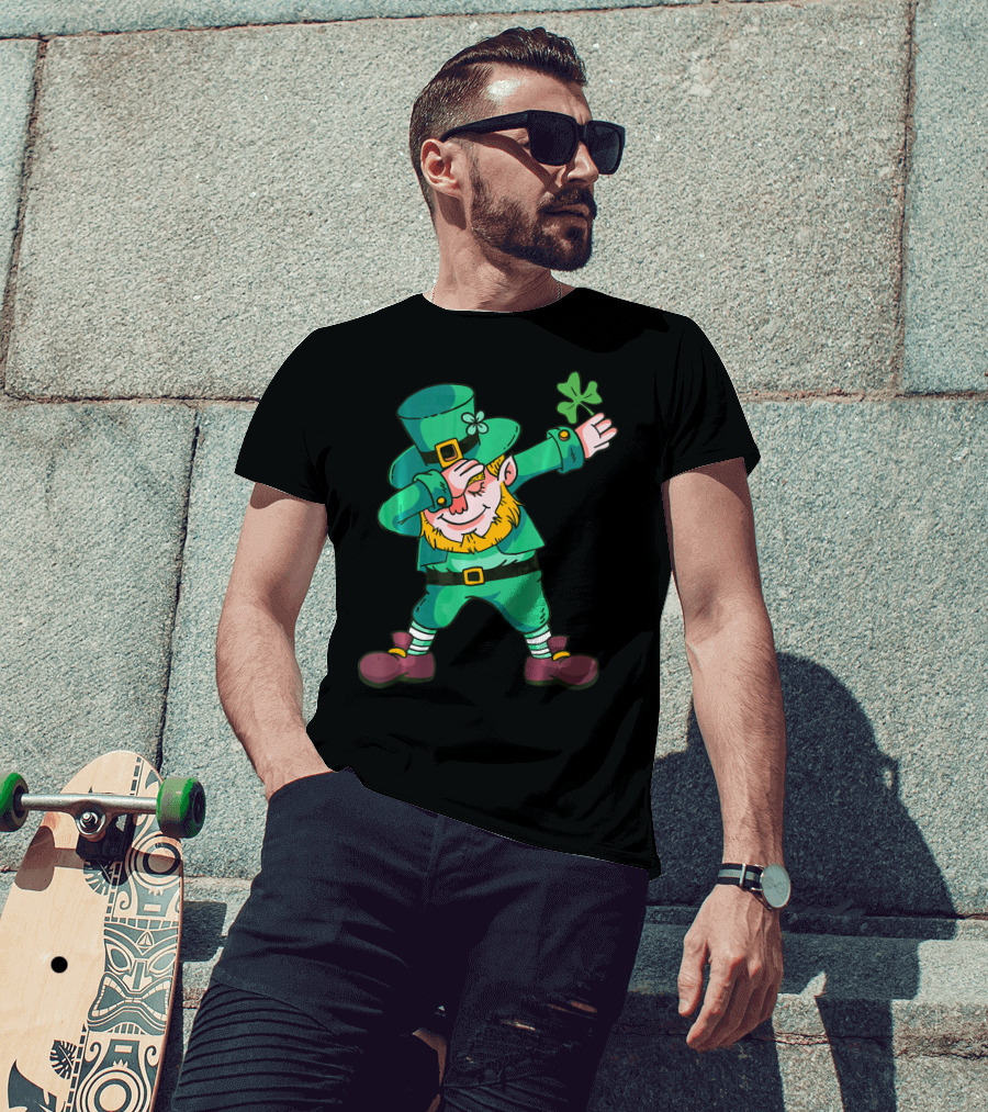 Dabbing Leprechaun Irish Shamrock T-Shirt