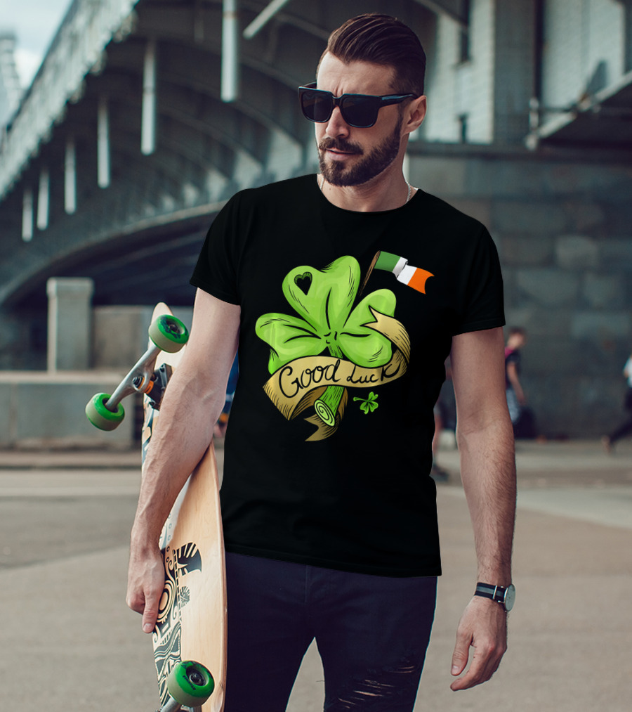 Good Luck Irish Flag Shamrock St. Patrick's T-Shirt