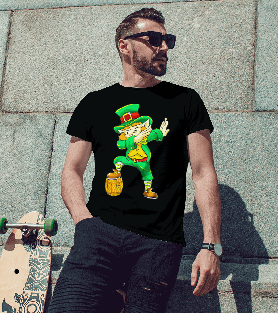 Dabbing Leprechaun Irish St Patrick's Day Beer Keg T-Shirt