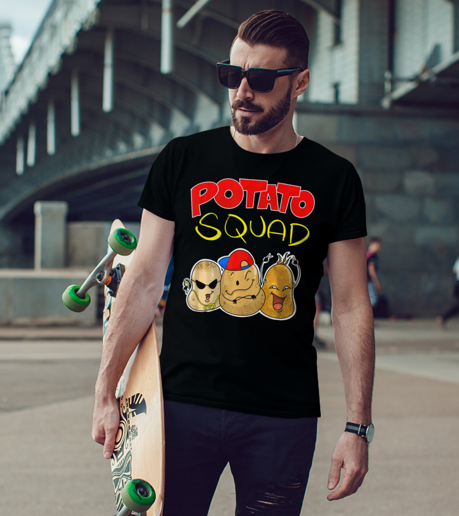 Potato Squad Cute Funny Vegetarian Crew T-Shirt
