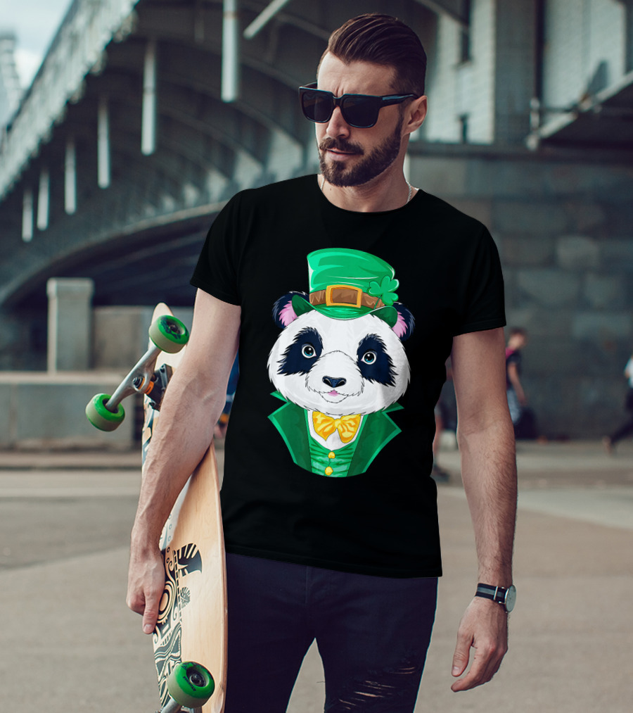 Panda Leprechaun Happy Lucky Irish Charm T-Shirt