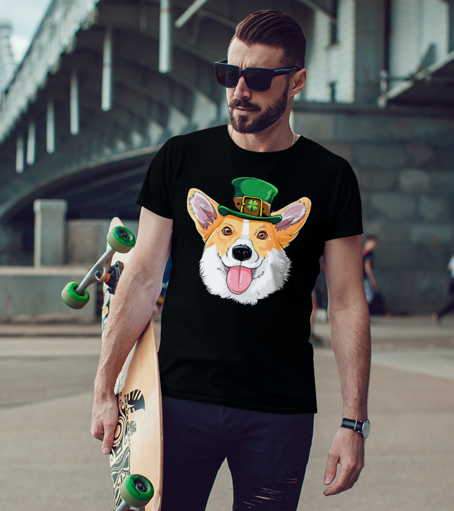 Corgi Leprechaun St Patrick's Hat T-Shirt
