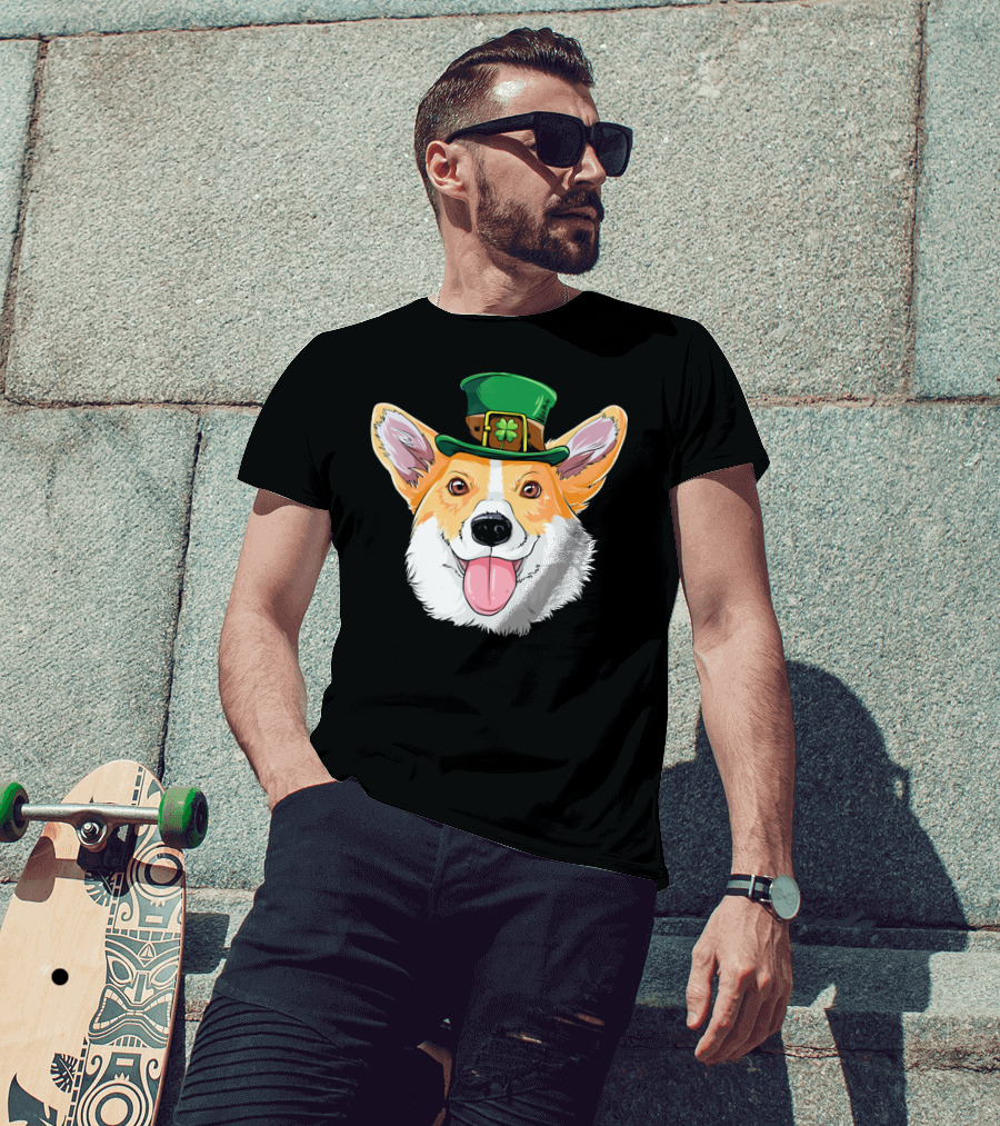 Corgi Leprechaun St Patrick's Hat T-Shirt