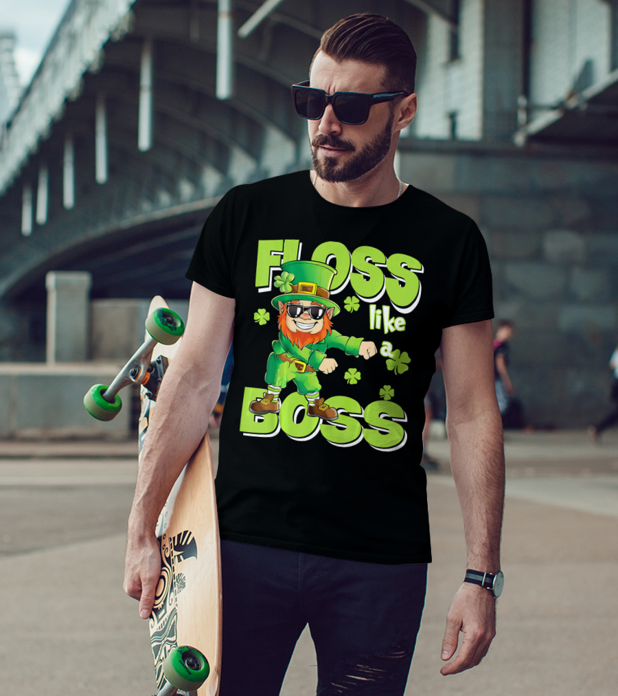 Floss Like A Boss Leprechaun Funny Shena T-Shirt
