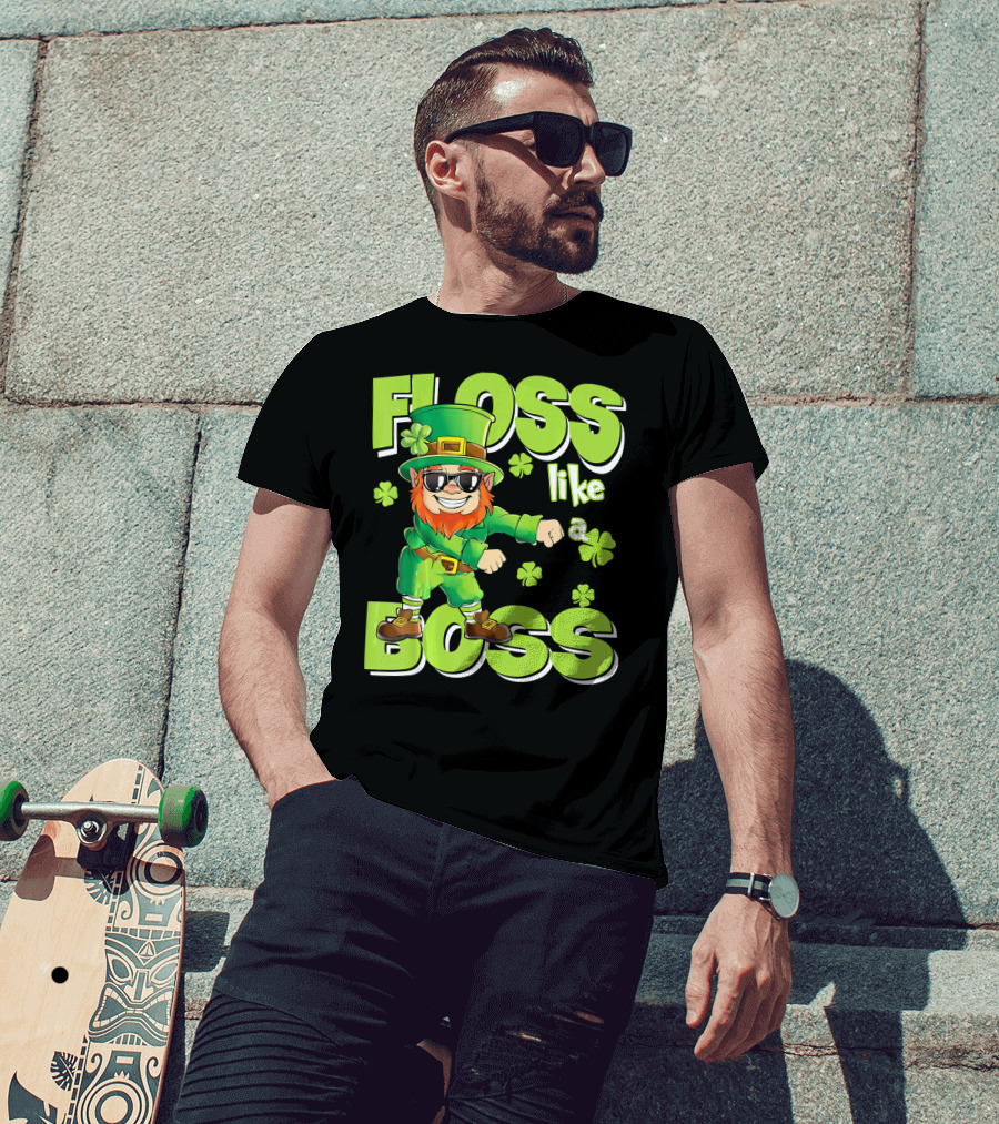 Floss Like A Boss Leprechaun Funny Shena T-Shirt
