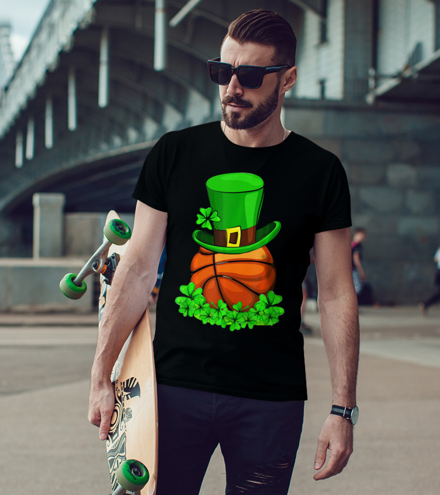 Leprechaun Hat Basketball Shamrock St. Patrick's Day T-Shirt