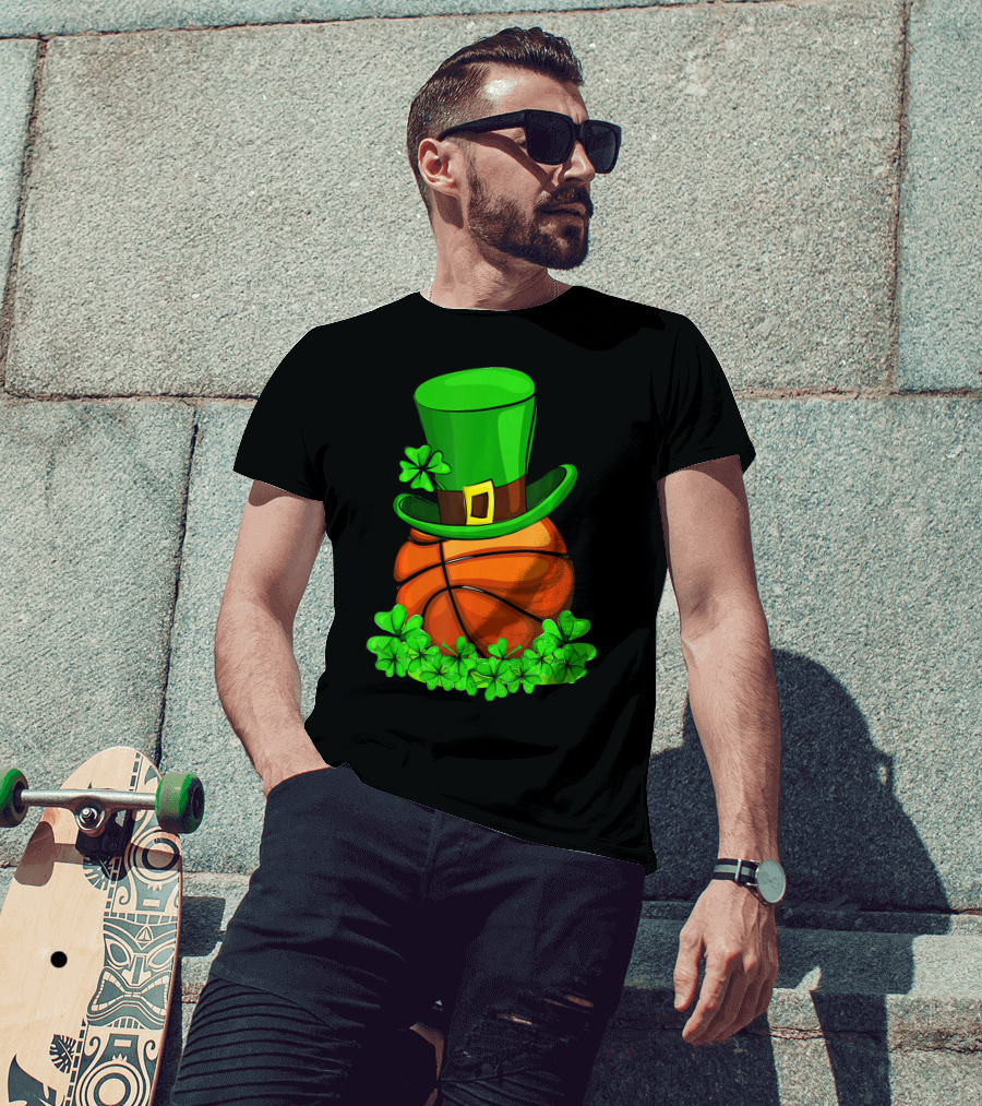 Leprechaun Hat Basketball Shamrock St. Patrick's Day T-Shirt