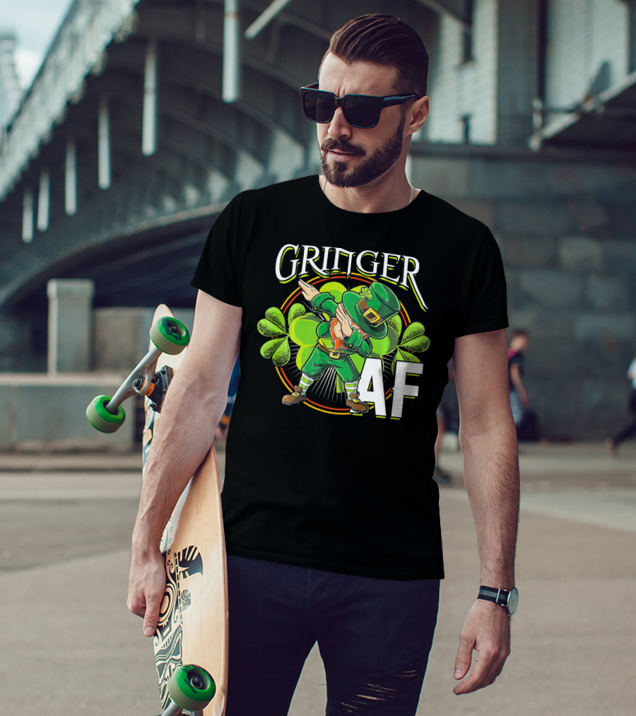 GRINGER AF Dabbing Leprechaun T-Shirt