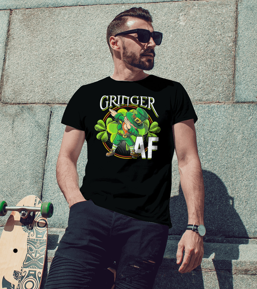 GRINGER AF Dabbing Leprechaun T-Shirt