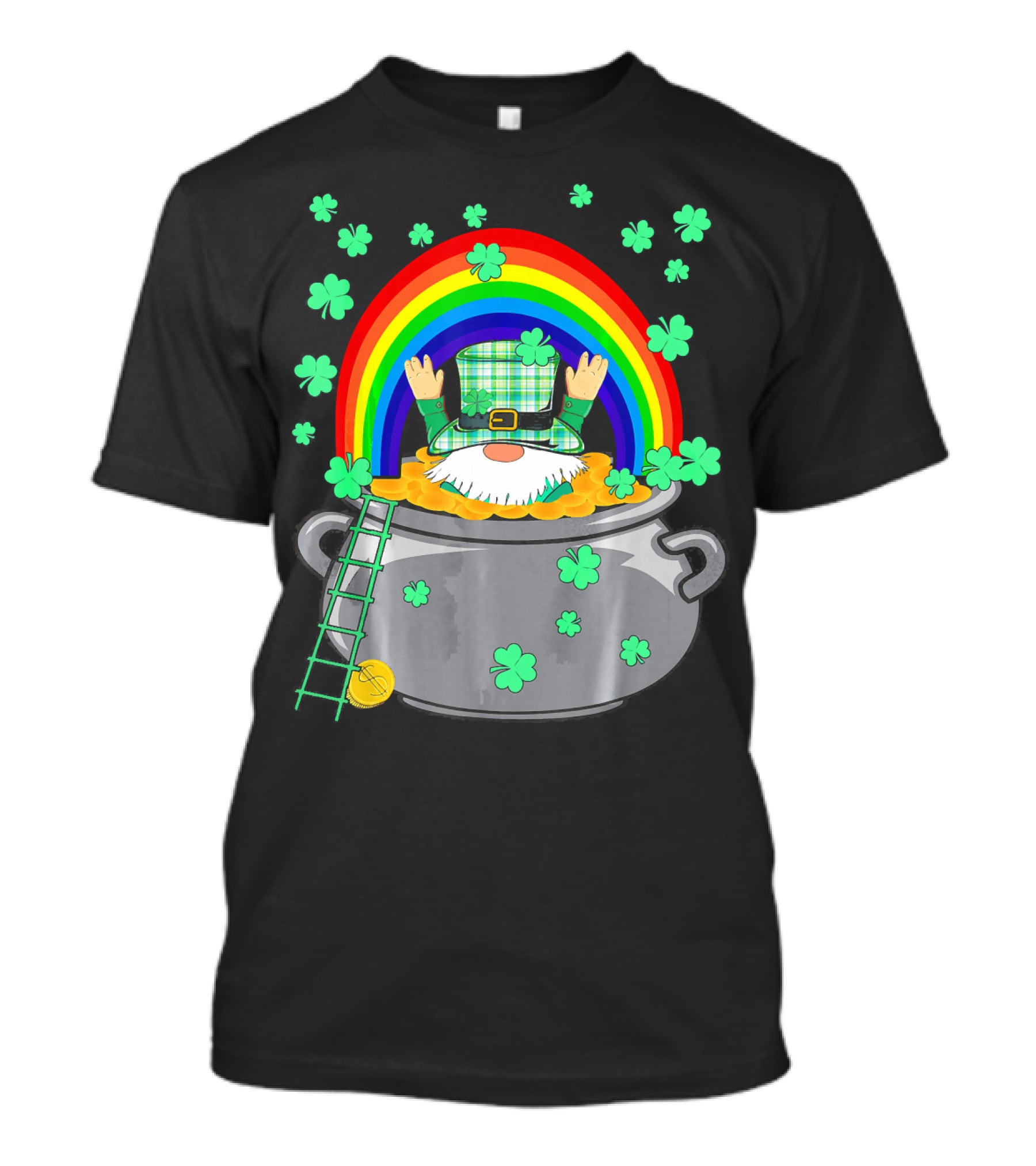 Cute Leprechaun Trap Funny Pot Of Gold With Rainbow And Shamrocks T-Shirt