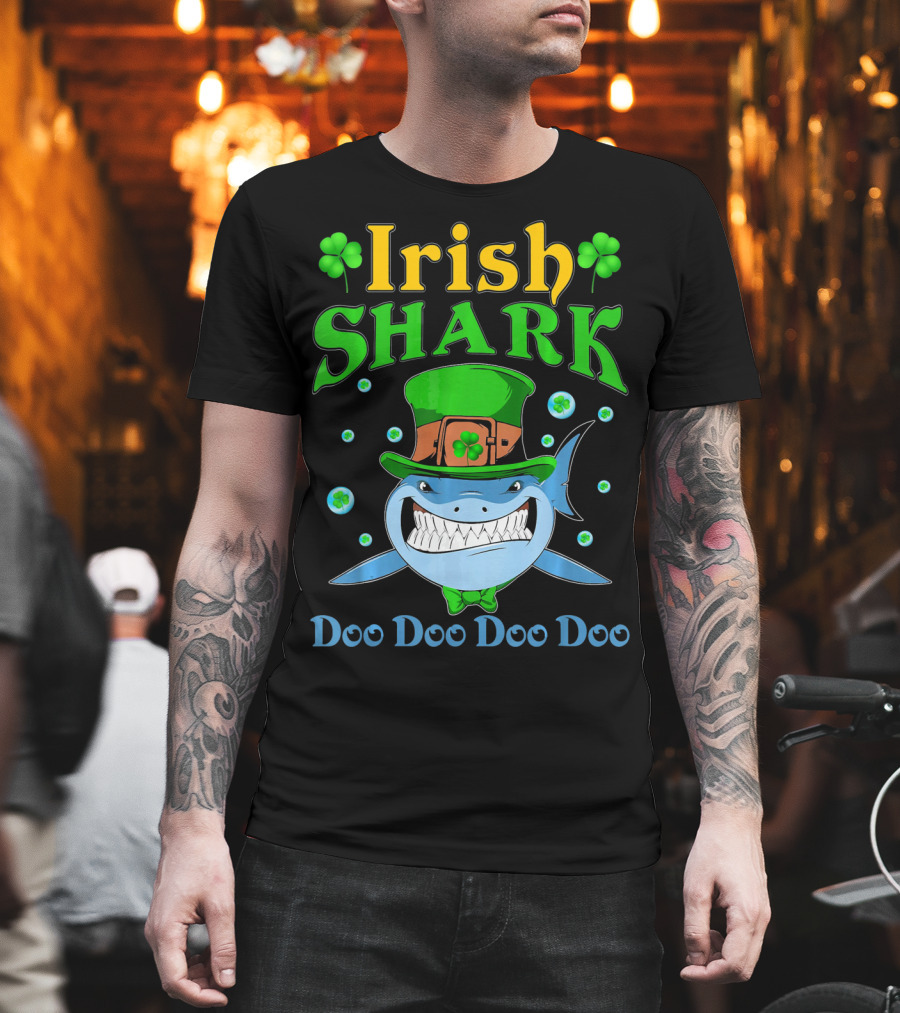Irish Shark St Patricks Day Doo Doo Doo Doo T-Shirt