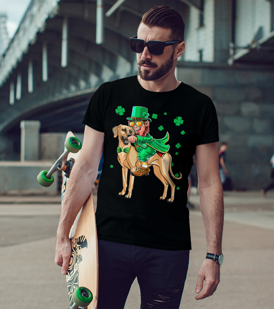Leprechaun With Sloughi And Shamrock St. Patrick's Day T-Shirt