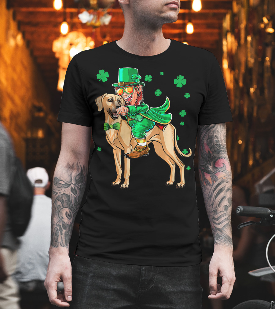 Leprechaun With Sloughi And Shamrock St. Patrick's Day T-Shirt