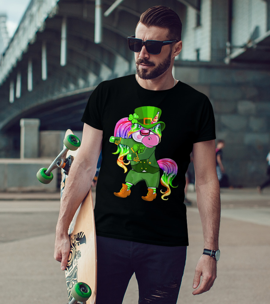 Leprechaun Costume Funny Flossing Unicorn St. Patrick's Day T-Shirt