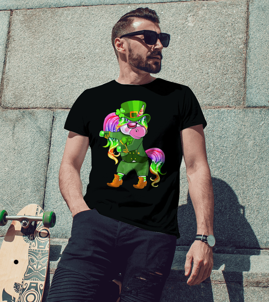 Leprechaun Costume Funny Flossing Unicorn St. Patrick's Day T-Shirt