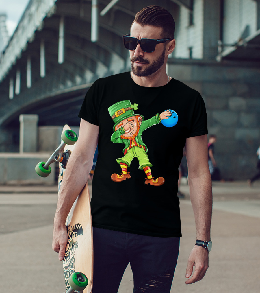 Dabbing Leprechaun Bowling St Patricks Day T-Shirt