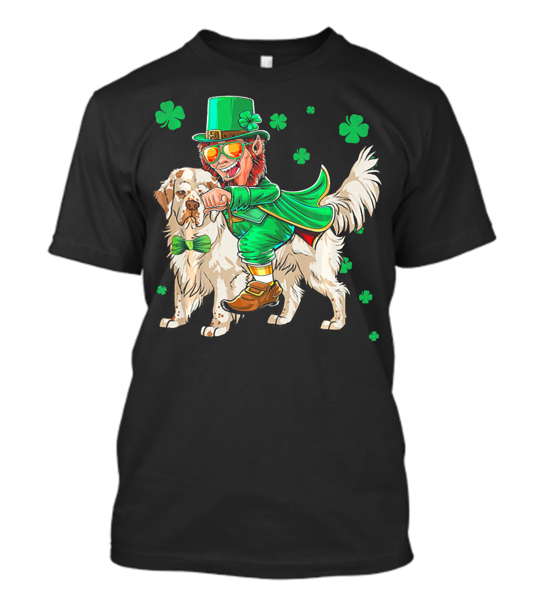 Leprechaun Clumber Spaniel Shamrock St. Patrick's Day T-Shirt