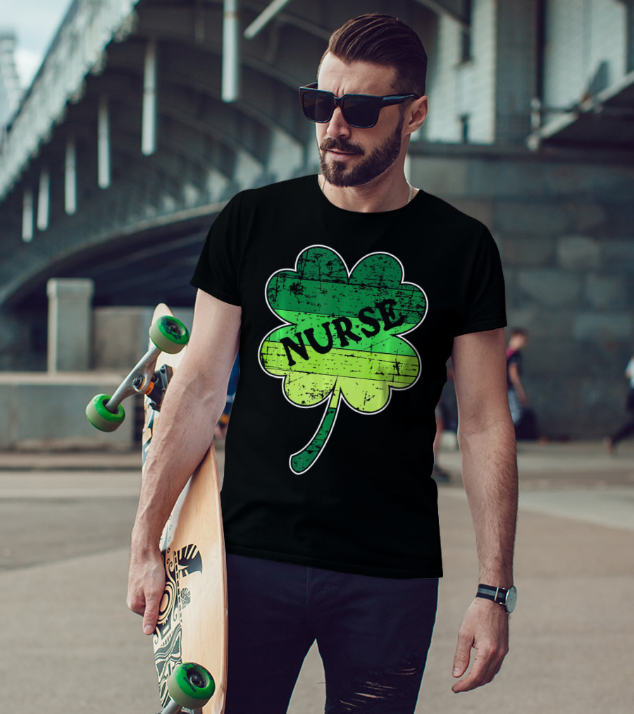 Nurse Shamrock Irish RN ER Nurse Nursing T-Shirt