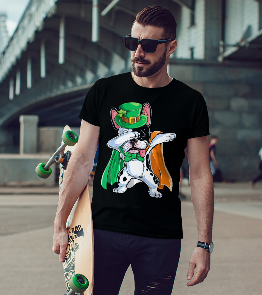 Dabbing French Bulldog St. Patrick's Day Leprechaun Costume T-Shirt