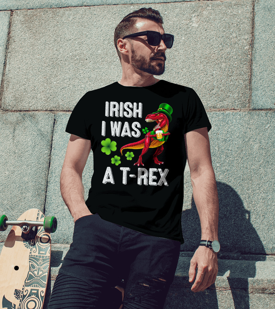 Irish I Was A T-Rex St Patricks Day Rex Irish Grawr T-Shirt