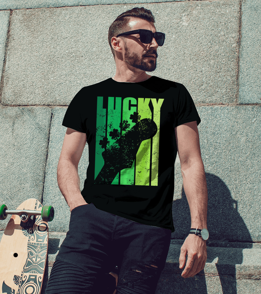 Lucky Irish Shamrock Guitar T-Shirt