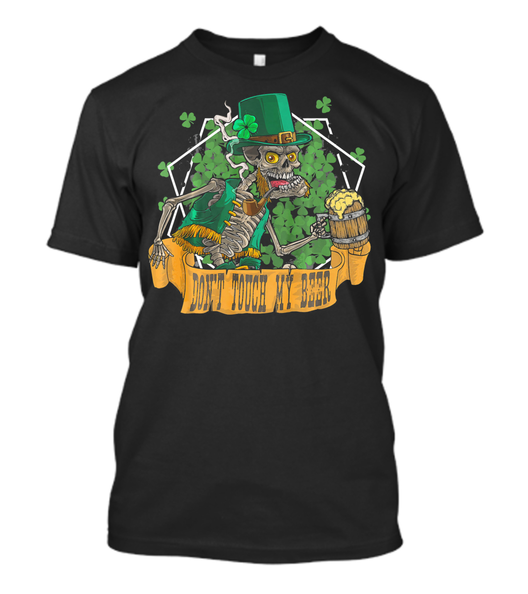 Don't Touch My Beer Drunk Leprechaun Skeleton St. Patrick's Day T-Shirt