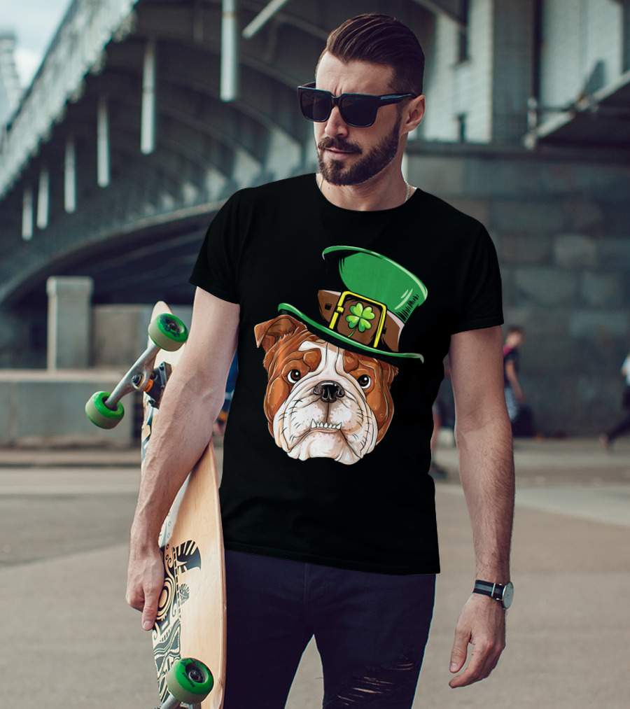 English Bulldog St. Patrick's Day Hat T-Shirt