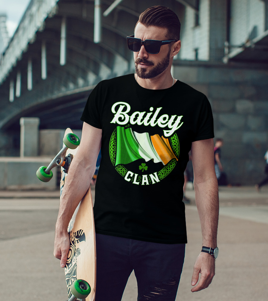Bailey Clan Irish Flag Shamrock T-Shirt