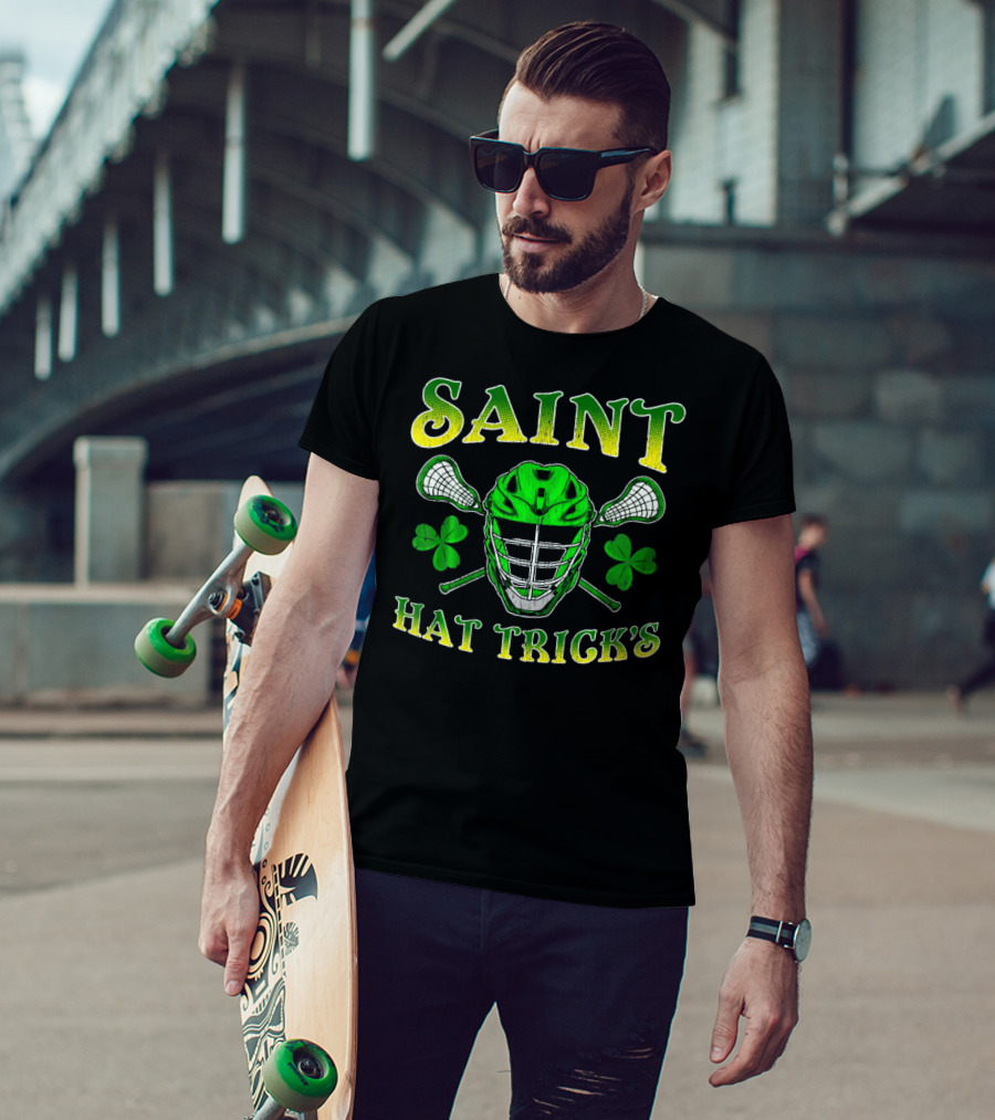 Saint Hat Trick's Funny Lacrosse Irish St Patricks T-Shirt