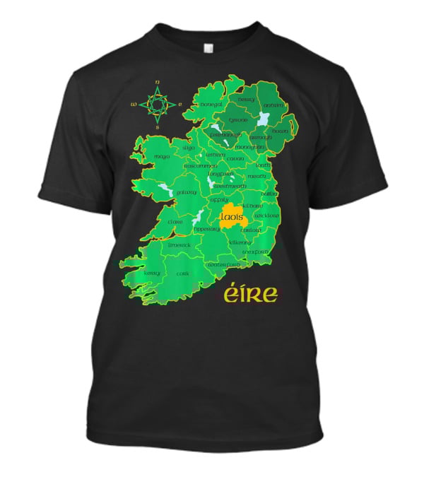 Laois Éire Ireland Irish County Map Compass T-Shirt