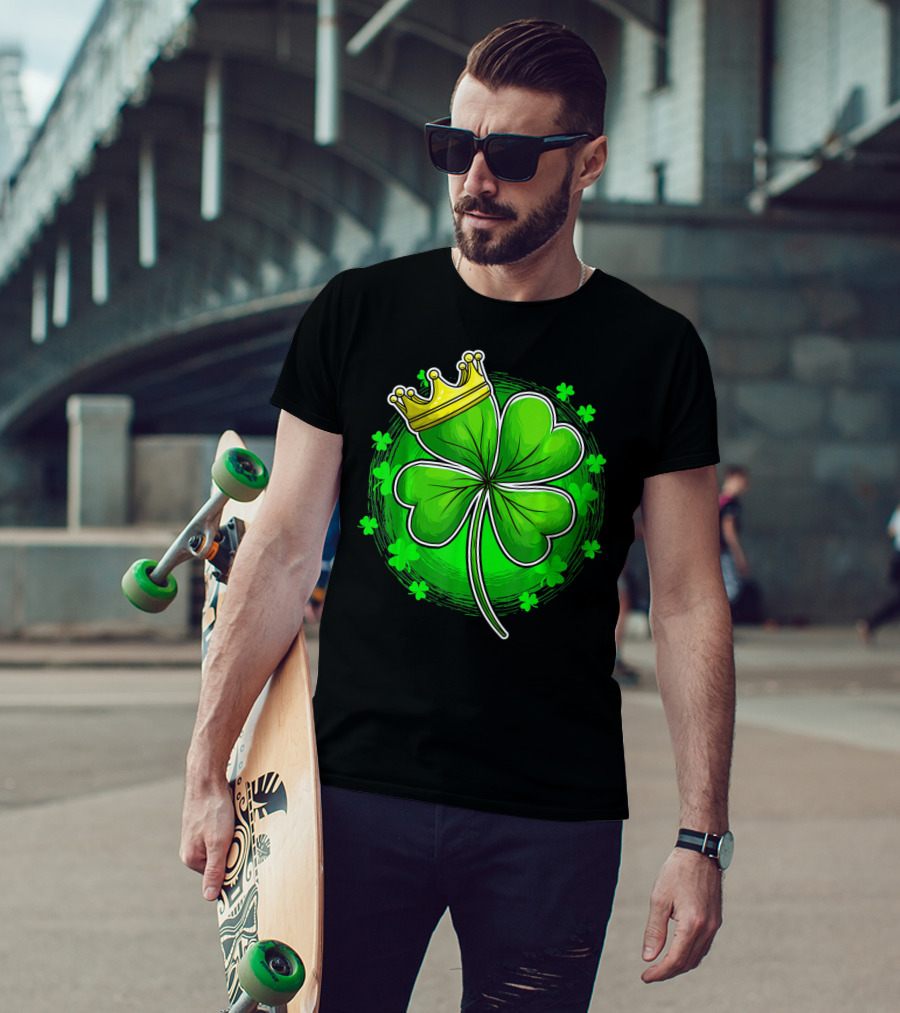 Irish King Queen Shamrock Crown St Patrick's Day Clover T-Shirt
