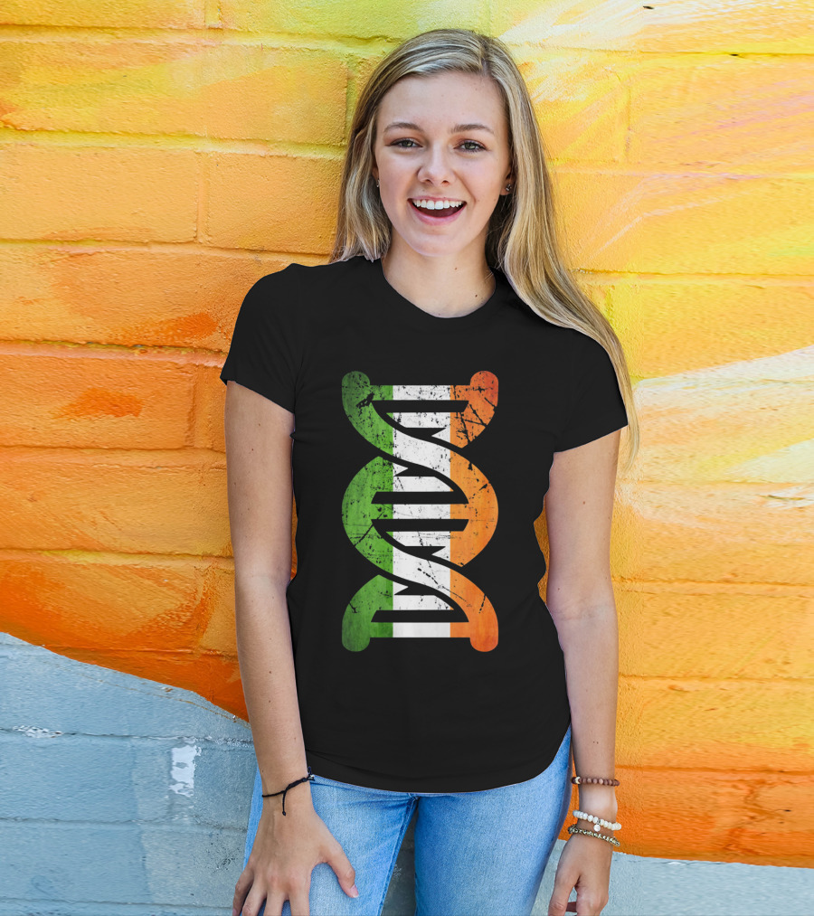 Irish Flag DNA Symbol Heritage T-Shirt