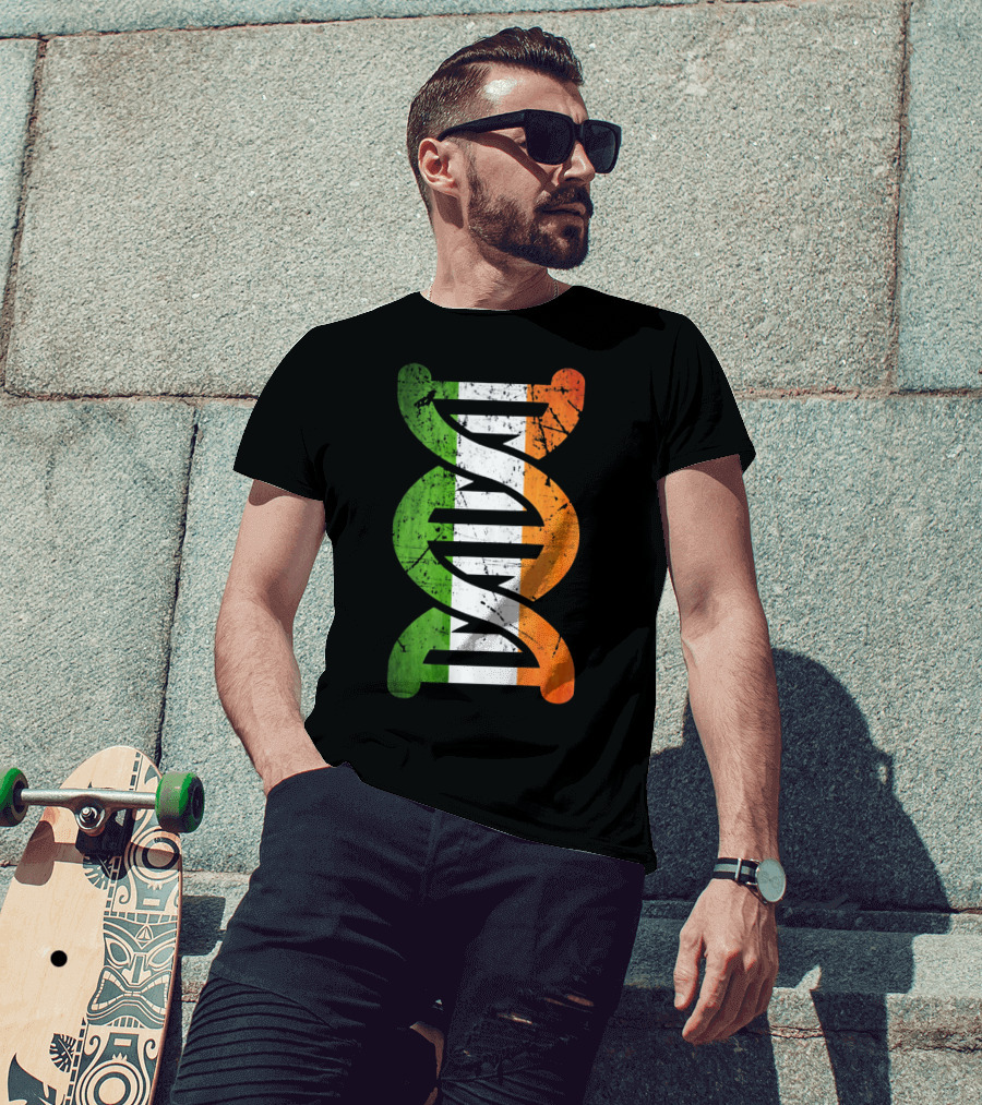 Irish Flag DNA Symbol Heritage T-Shirt