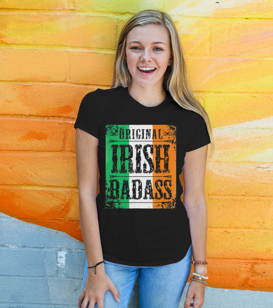 Original Irish BadAss Flag St Paddy Day T-Shirt